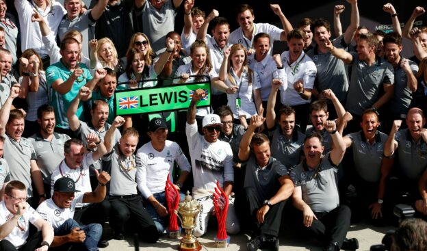 Mercedes F1 team celebration