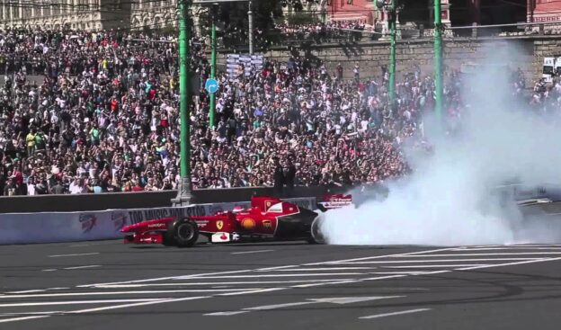 Scuderia Ferrari centre stage in Moscow City Race