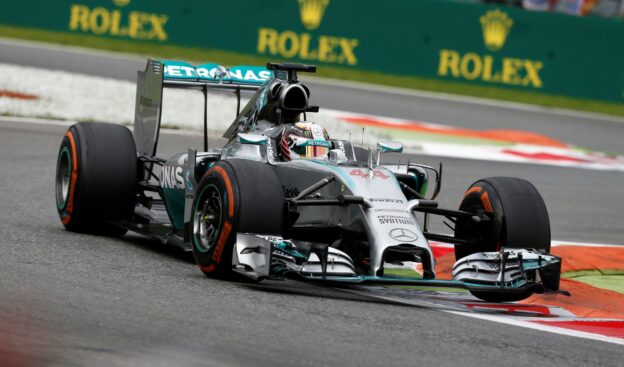 Lewis Hamilton, Mercedes W05 at Monza