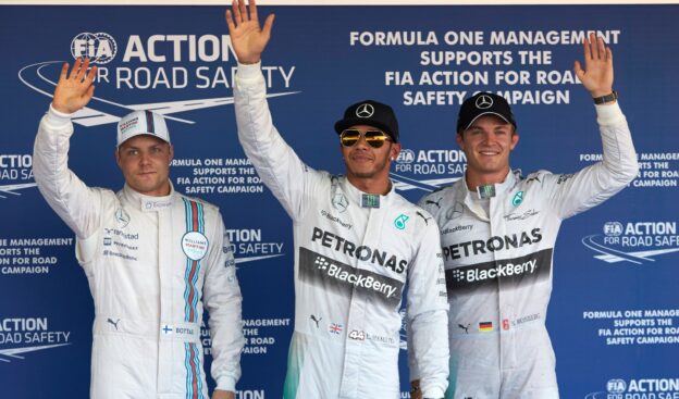 Top 3 qualifiers 2014 Russia: 1. Hamilton 2. Rosberg 3. Bottas