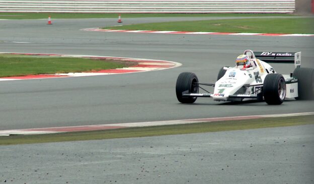 Williams FW08C on track at Silverstone with Felipe Nasr