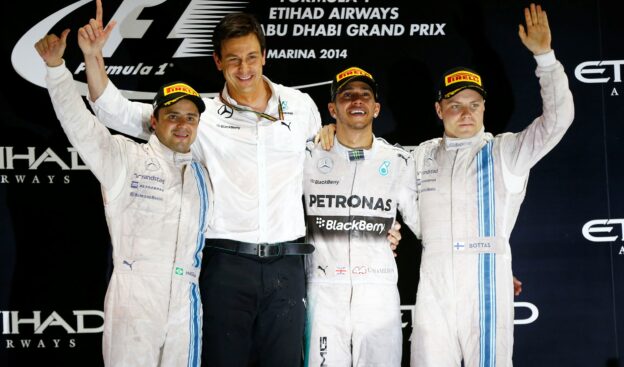 2014 Abu Dhabi podium: 1. Hamilton 2. Massa 3. Bottas