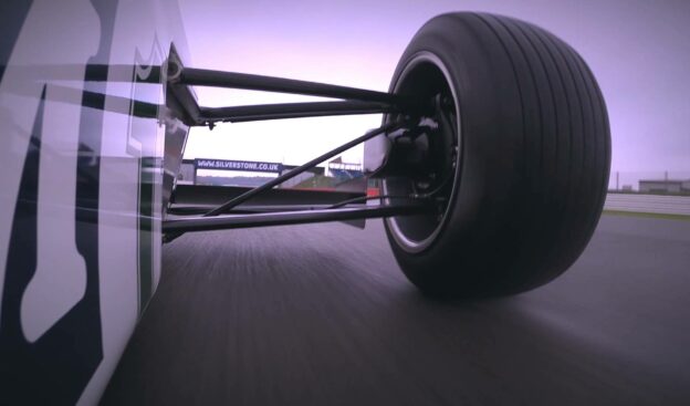 David Coulthard and BBC F1 test Williams FW08 & FW36 at Silverstone