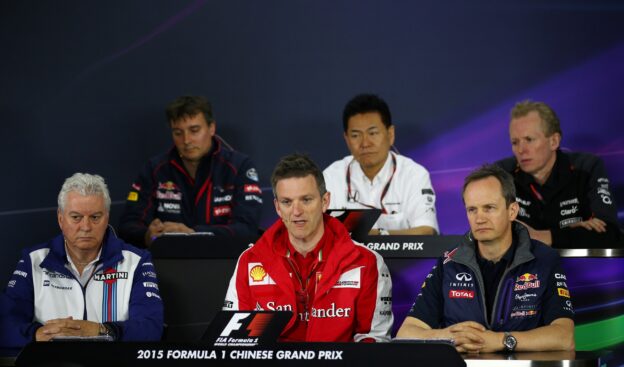 Pat Symonds, James Allison, Paul Monaghan, (L-R back) James Key, Yasuhisa Arai & Andrew Green