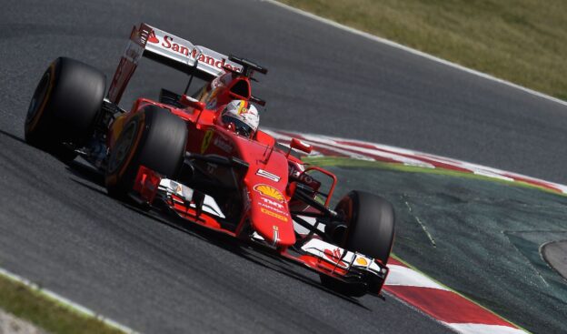 Sebastian Vettel driving the SF15-T