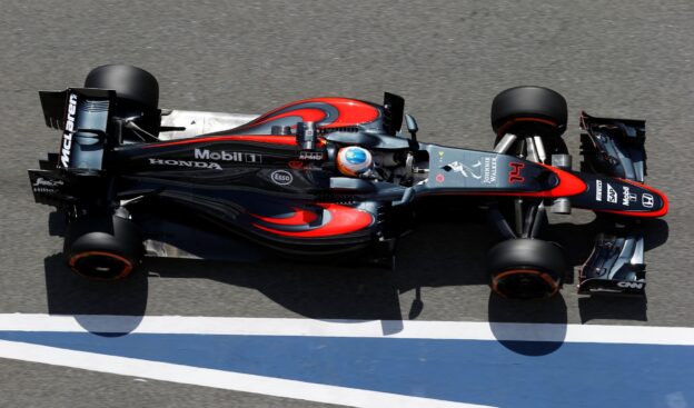 Fernando Alonso driving the McLaren MP4-30 (2015)