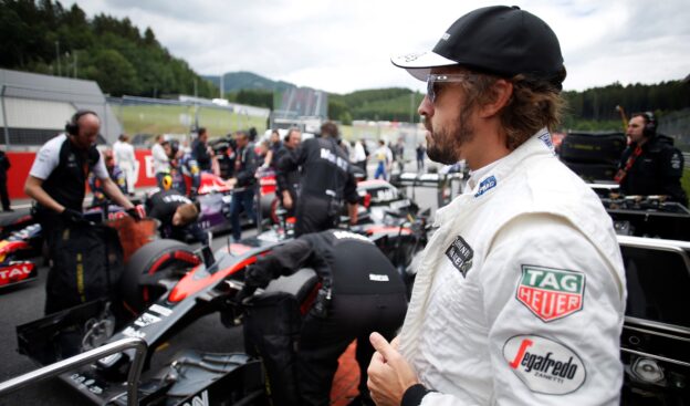 Fernando Alonso on the grid