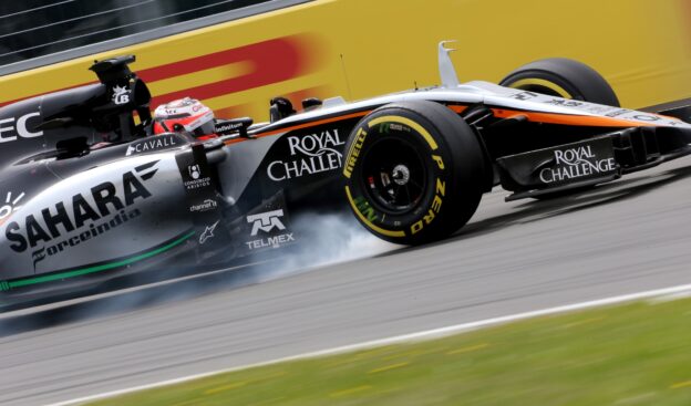 Nico Hulkenberg (GER) Sahara Force India F1 VJM08 locks up under braking