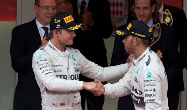 Lewis Hamilton congratulates Nico Rosberg