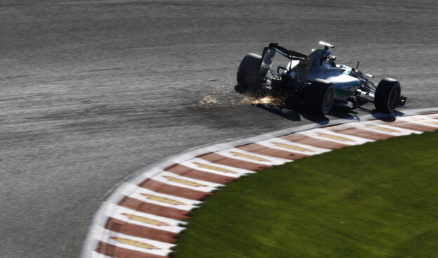 Nico Rosberg, Mercedes W05 with sparks