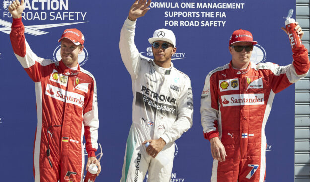 Top 3 qualifiers Monza 2015: 1. Hamilton 2. Raikkonen 3. Vettel