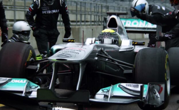 Schumacher Rosberg & Brawn of F1 Mercedes GP about Pirelli tyres