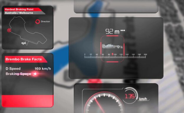 Formula 1 hardest braking point Albert Park circuit Australia 2014