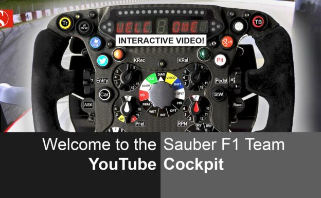 INTERACTIVE YouTube Cockpit - Click buttons to navigate channel - Sauber F1 Team