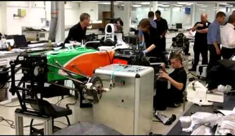 More work on the Force India F1 car before the Aero test