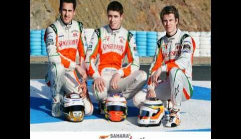 Sahara Force India F1 drivers with Radio Mirchi