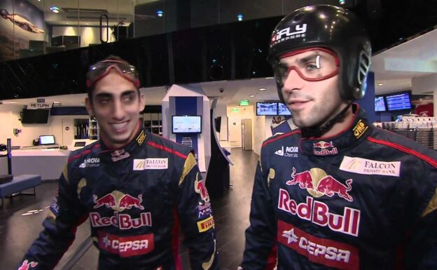 Buemi and Alguersuari at iFly - Indoor Skydiving - Scuderia Toro Rosso