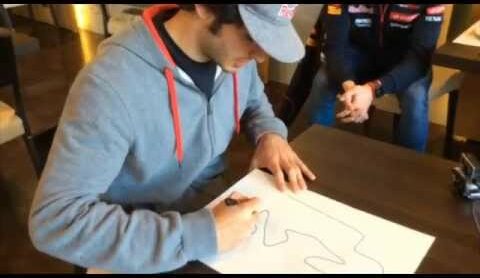 Carlos and Max drawing "Circuit de Barcelona-Catalunya"