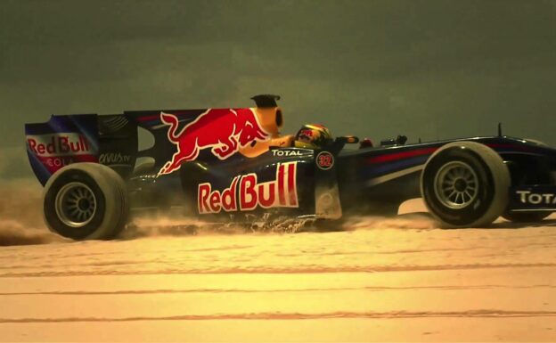 Red Bull F1 car drives on sand!