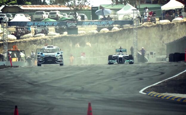 Lewis Hamilton vs. Ken Block, Formula One vs. Rallycross!