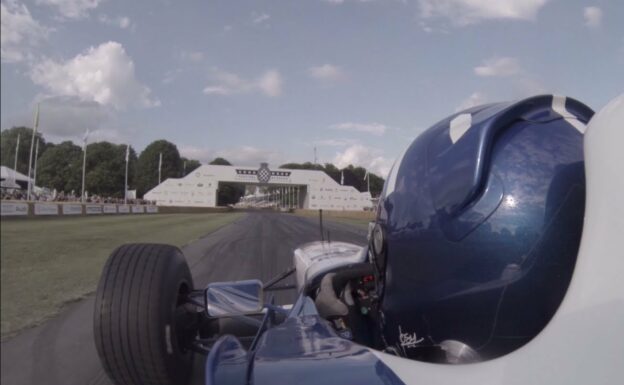 Damon Hill reunited with his 1996 F1 title-winning Williams FW18 at Goodwood