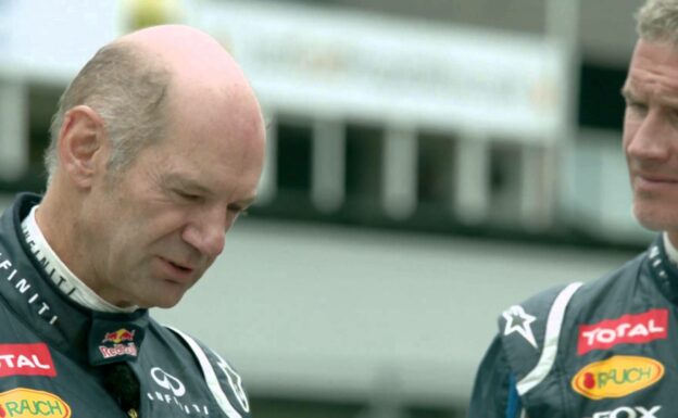 Adrian Newey Drives An RB6 And Leyton House March At Silverstone