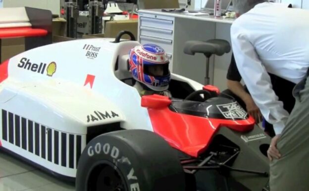 Jenson Button's Goodwood seat fitting