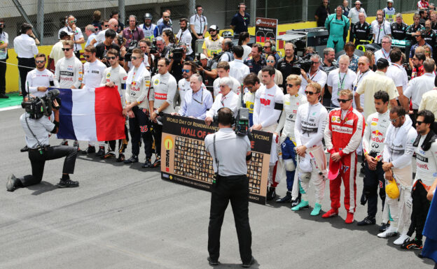 The grid observes a minutes silence for World Day of Remembrance for Road Traffic Victims and the victims of the Paris terrorist attacks.