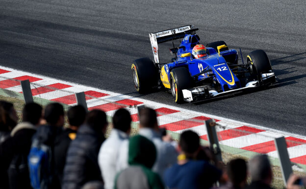 Felipe Nasr driving the Sauber C34