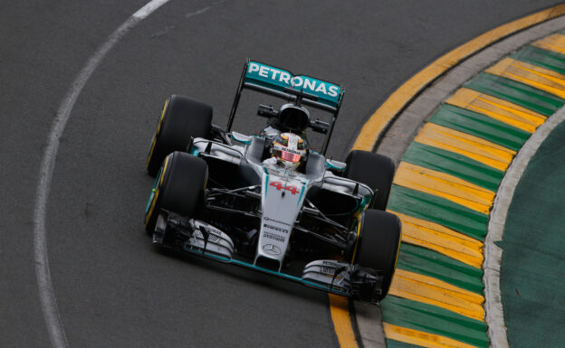 Lewis Hamilton driving the Mercedes W07