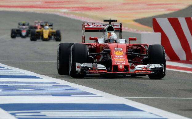 Sebastian Vettel driving the Ferrari SF16-H at Bahrain