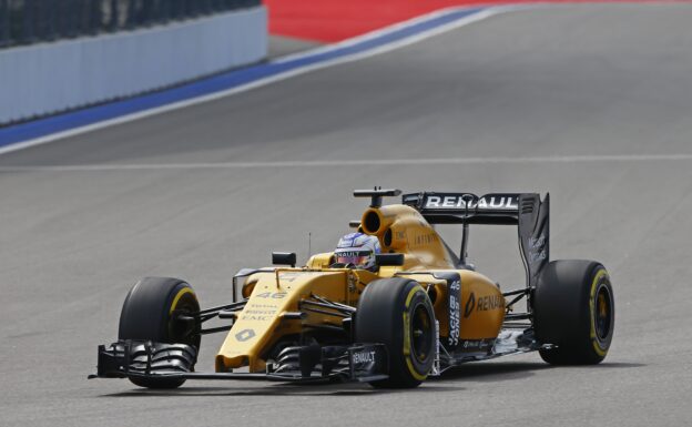 Sergey Sirotkin driving the Renault RS.16 at Russia Grand Prix at practice in Sotchi, Russia