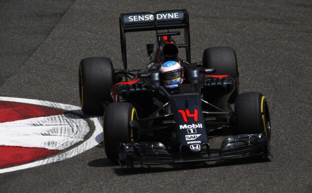 Fernando Alonso on track in his McLaren MP4-31