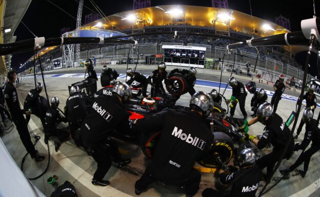 Stoffel Vandoorne in the pits.