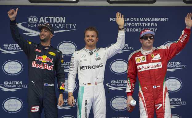 Top 3 qualifiers 2016 Chinese F1 GP