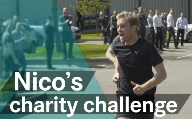 Fun run with Nico Rosberg + Mercedes F1 team