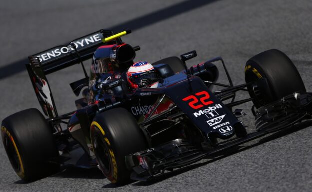 Jenson Button on the circuit in his McLaren MP4-31