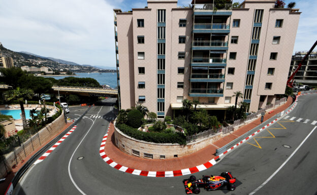 Daniel Ricciardo driving the Red Bull Racing Red Bull-TAG Heuer RB12 in Monaco