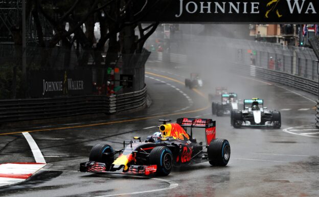 Daniel Ricciardo driving his Red Bull RB12 at Monaco