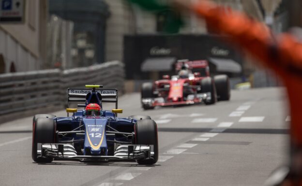 Pelipe Nasr driving his Sauber C35 at Monaco