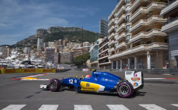 Pelipe Nasr driving his Sauber C35 at Monaco