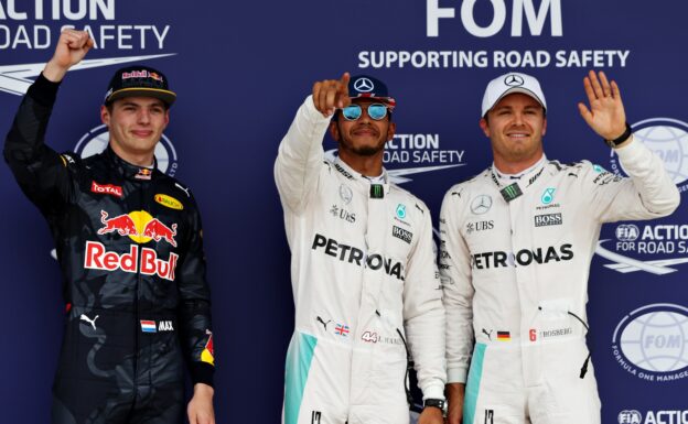 2016 British GP top 3 qualifiers: 1. Hamilton 2. Rosberg 3. Verstappen