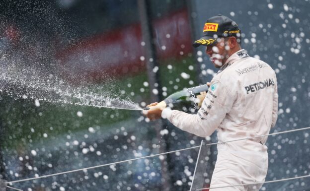 Lewis Hamilton celebrates his first qualification at Austrian GP 2016