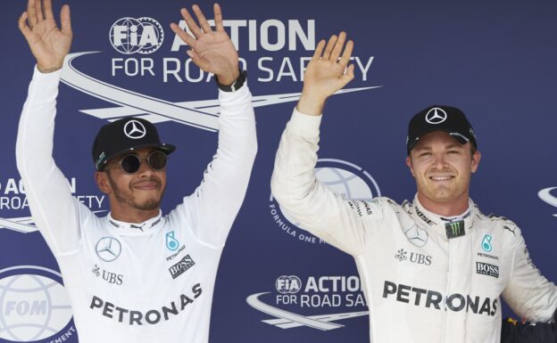 2016 Hungarian Grand Prix, Lewis Hamilton, Nico Rosberg.