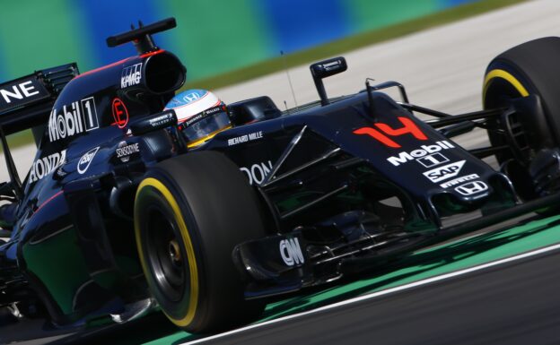 Hungarian GP F1/2016 Fernando Alonso on track, McLaren-Honda MP4-31.