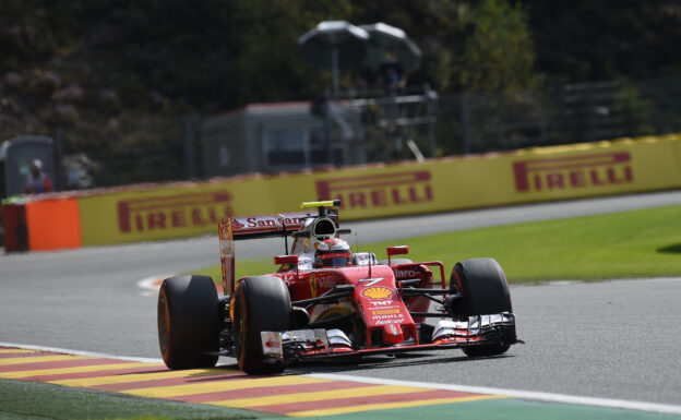 Kimi Raikkonen driving his Ferrari SF16-H at Spa