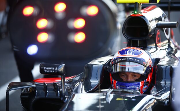 Jenson Button in car.