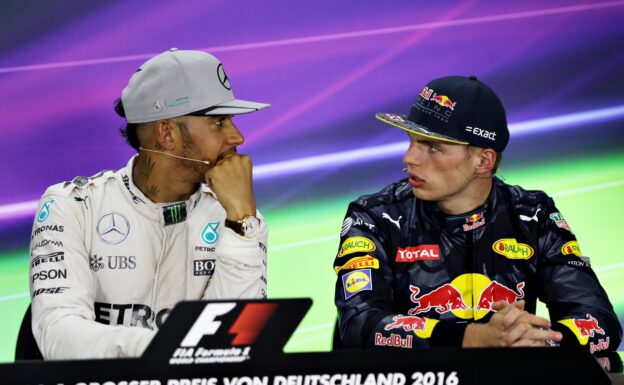 Lewis Hamilton and Max Verstappen