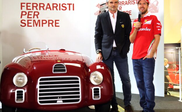 Museum Ferrari Mostra ''Ferraristi per sempre''. Maurizio Arrivabene & Sebastian Vettel.