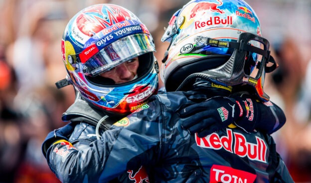 Daniel Ricciardo and Max Verstappen of Red Bull Racing during the F1 GP of Germany at Hockenheimring 2016